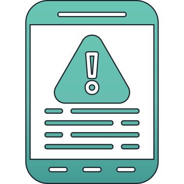 Uyarı sembollü akıllı telefon izole edilmiş ikon vektör illüstrasyon tasarımı