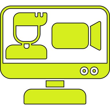 Video kamera simgesi. vektör illüstrasyonu