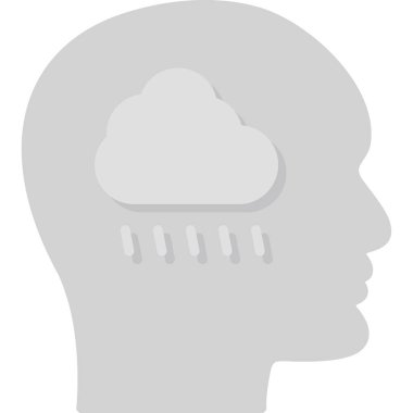 Düşünme düz vektör simgesi