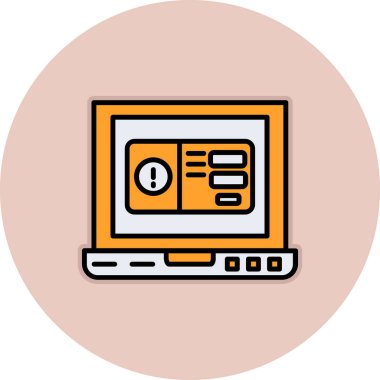 Bilgisayar monitörü simgesi. Web tasarımı için pc ekran vektör simgelerinin düz çizimi