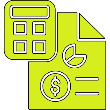 Hesap makinesi para vektör çizgisi simgesi