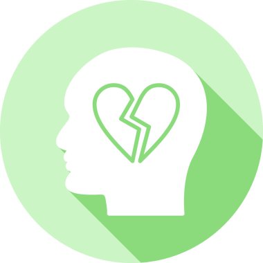 Kırık Kalp düz simgesi, vektör illüstrasyonu