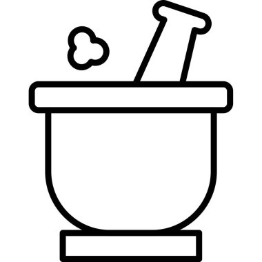 Kase ve çorba ikonu, taslak tarzı