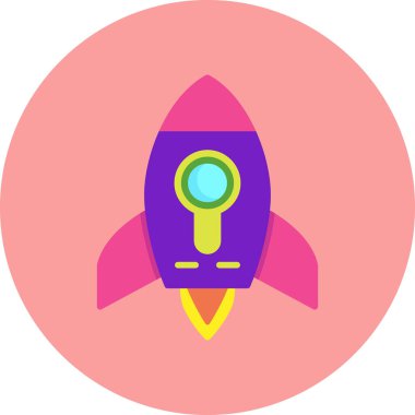 Roket ikon vektörü. düz çizim tasarımı.