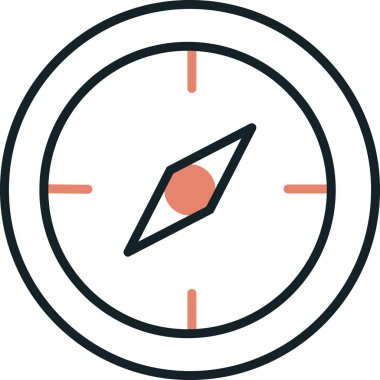 pusula simgesini ana hatları doldurulmuş biçiminde pusula simgesi