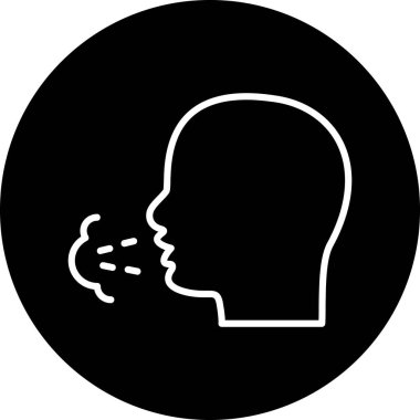 Sigara ikonlu insan kafası, basit vektör illüstrasyonu