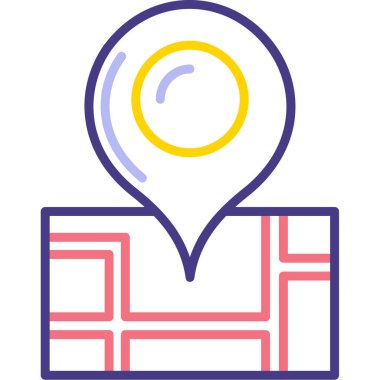 Harita konumu simgesi doldurulmuş dış hat biçimi