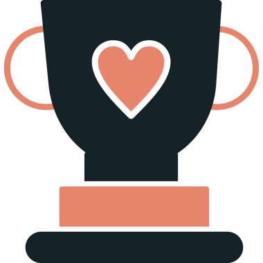 Fincan aşkı kalp simgesi, ana hatlarıyla dolu.