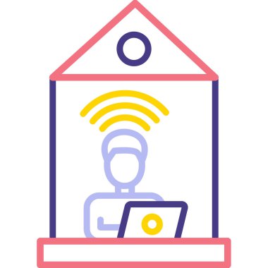 Kablosuz. Web simgesi basit illüstrasyon