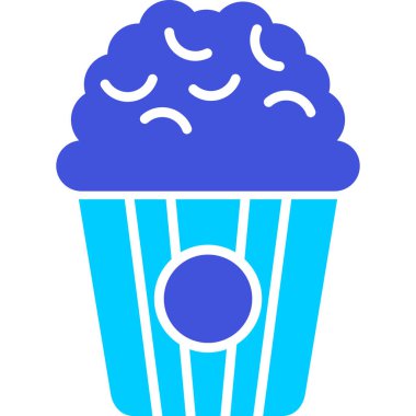 Cupcake yiyecek ikonu doldurulmuş - taslak biçiminde