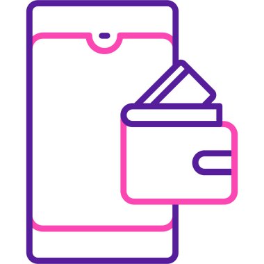 m-cüzdan simge vektör çizim