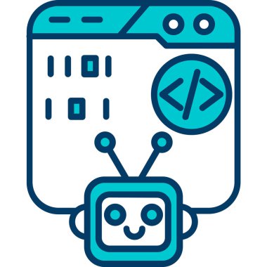 Bir robot simgesinin vektör illüstrasyonu