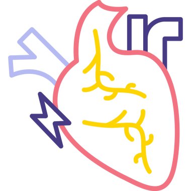 Kalp ikonu vektör illüstrasyonu