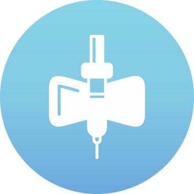 Mavi ve beyaz bir simgenin gösterimi