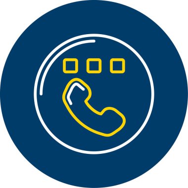 Telefon görüşmesi yuvarlak vektör simgesi