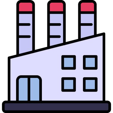 Fabrika binası simgesi, vektör illüstrasyonu