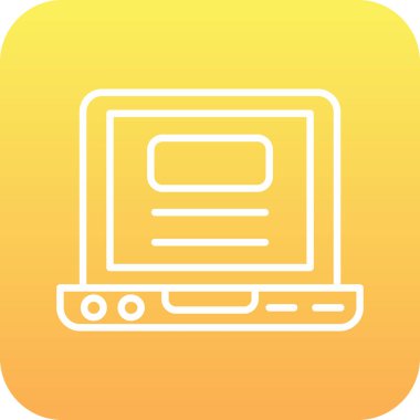 Dizüstü bilgisayar simgesi vektör çizimi