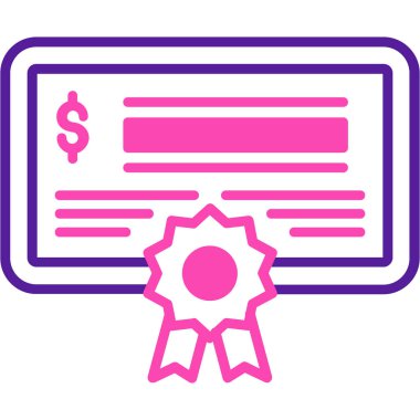 Sertifika. Web simgesi basit illüstrasyon