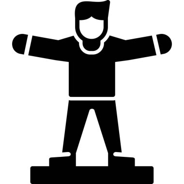 Beyaz tişörtlü ve siyah eşarplı bir adamın vektör çizimi