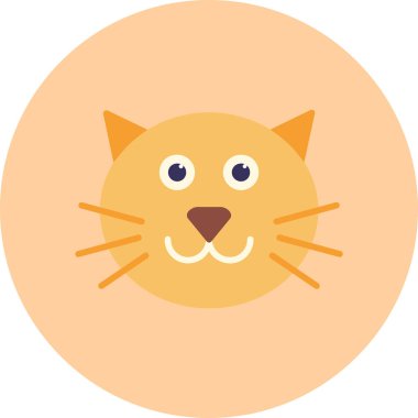 Kedi. Web simgesi basit illüstrasyon