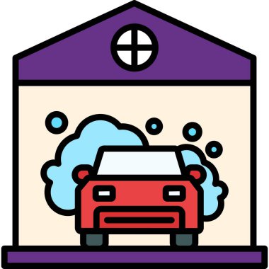 araba yıkama. Web simgesi basit illüstrasyon