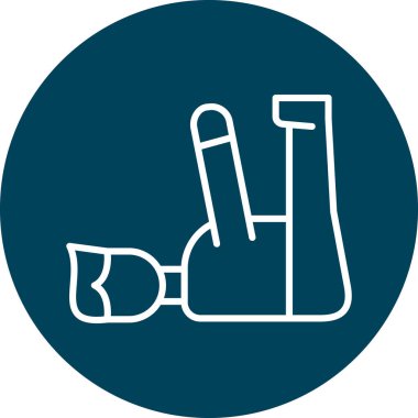 Bir elin modern bir simgesi ve bir çift dürbünün vektör çizimi