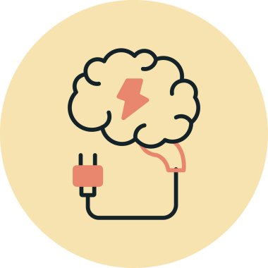 beyin ikonu vektör illüstrasyonu