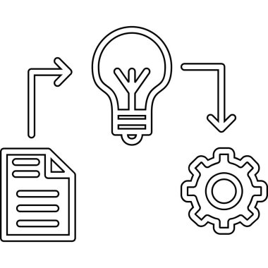 fikir ve yenilik çizgisi ikon vektör çizimi