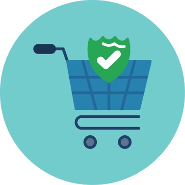 İşaretli alışveriş arabası ve sembol vektör illüstrasyon tasarımını kontrol et