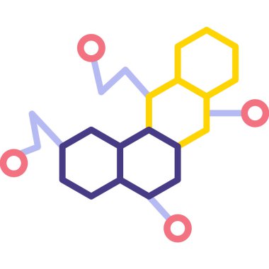 Molekül simgesi, çizgi vektör çizimi tasarımı.
