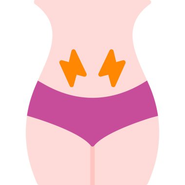 Pembe külotlu şişman kadın. vektör illüstrasyonu.