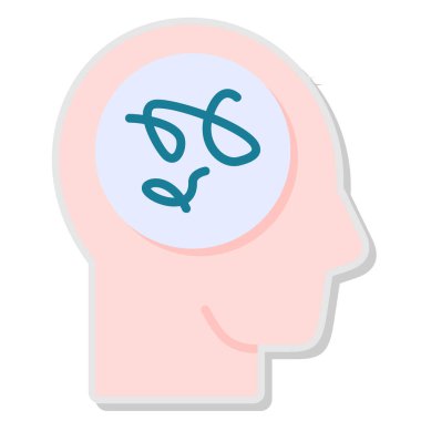 Beyin. Web simgesi basit illüstrasyon