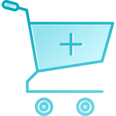 Alışveriş arabası, illüstrasyon, vektör, beyaz arkaplanda izole