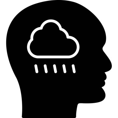 Beyin simgesi olan bulut başı