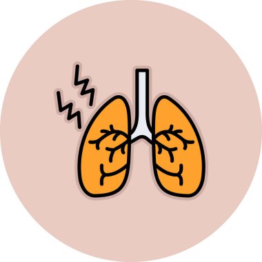 akciğer simgesi modada izole edilmiş arkaplan