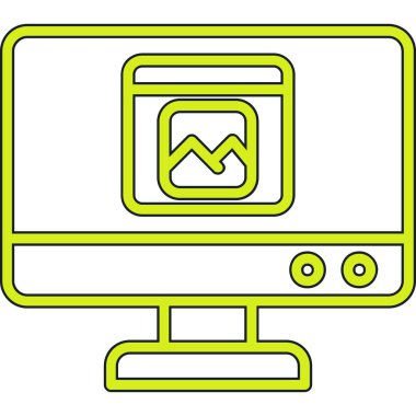 Monitör. Web simgesi basit tasarım