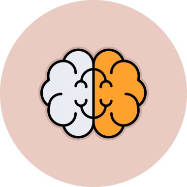 beyin ikonu vektör illüstrasyonu