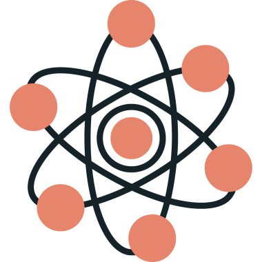 Ana hatlar biçiminde atom atom molekülü simgesi