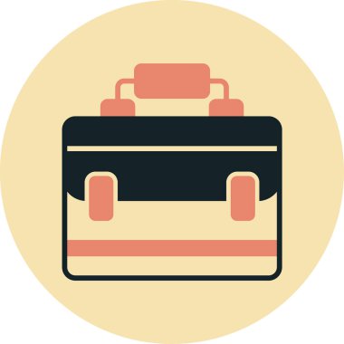 Bavul. Web simgesi basit illüstrasyon