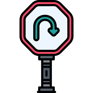 Trafik işareti simgesi. Taslak yol işareti vektör rengi düz izole