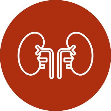 Böbrek ve böbrek ikonu. vektör illüstrasyonu