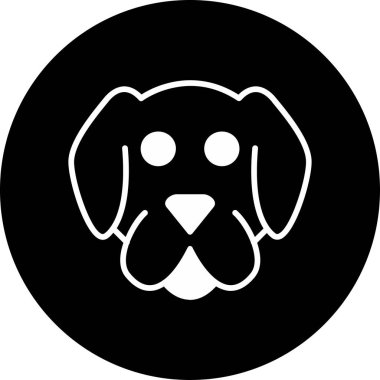 köpek düz simgesi, vektör, illüstrasyon