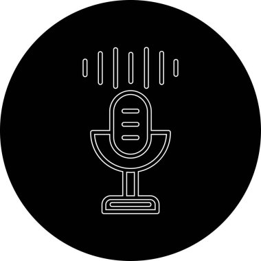 Beyaz arkaplandaki bir mikrofon simgesinin vektör çizimi