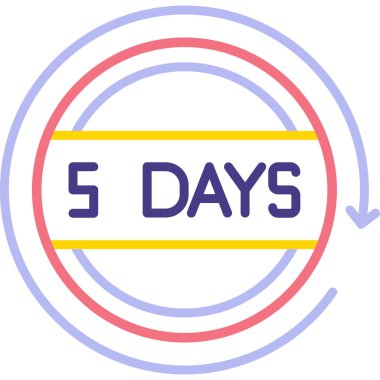 5 - Gün - Modern simge vektör illüstrasyonu