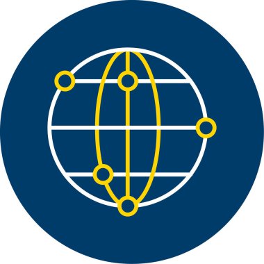 Bir dünya haritası simgesinin vektör illüstrasyonu