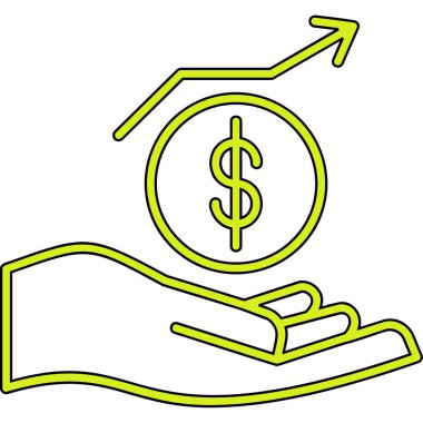 Dolar para ikonu. dolar para vektör renk düz izole