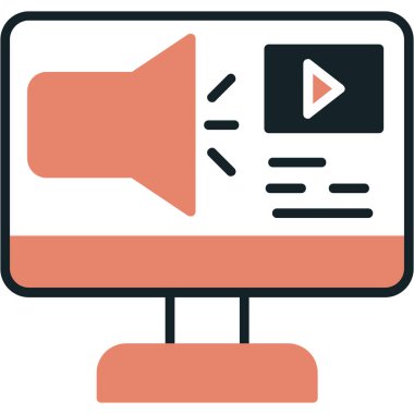 Konuşmacı. Web simgesi basit illüstrasyon