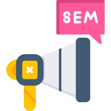 SEO düz simgesi, vektör çizim