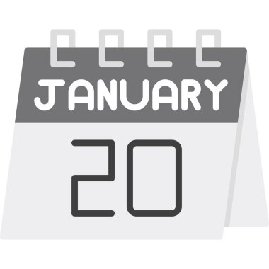 Ocak 20 - 2 yassı simge - vektör