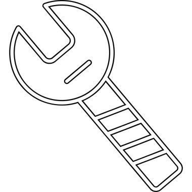 Yapı çekiç anahtarı simgesi ana hat biçiminde